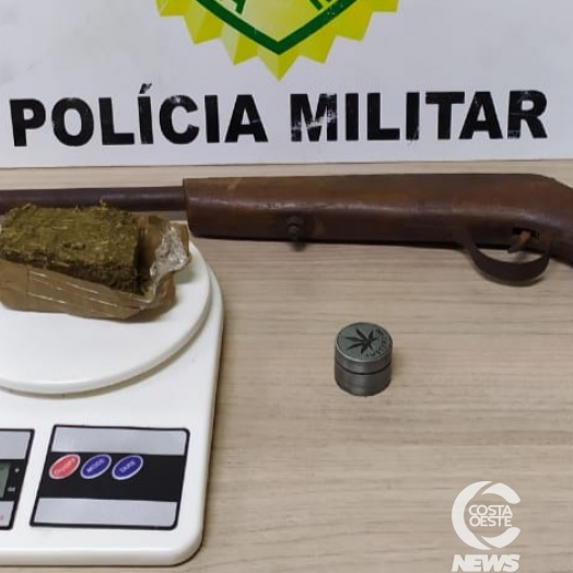 PM de Santa Helena localiza arma e droga ao atender violência doméstica