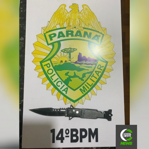 Polícia Militar de Itaipulândia apreende adolescente que portava canivete em colégio