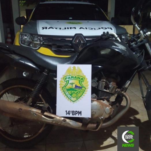 Polícia Militar de Itaipulândia recupera motocicleta furtada em Campo Mourão