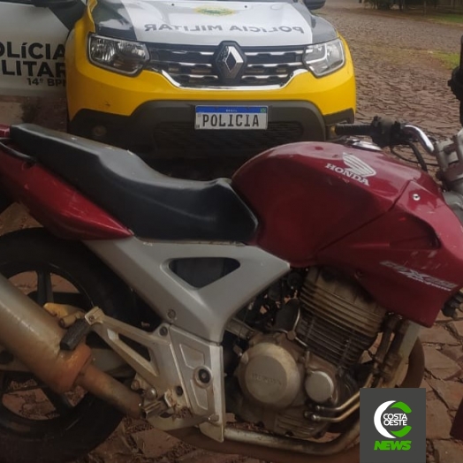 Polícia Militar de Medianeira recupera motocicleta furtada