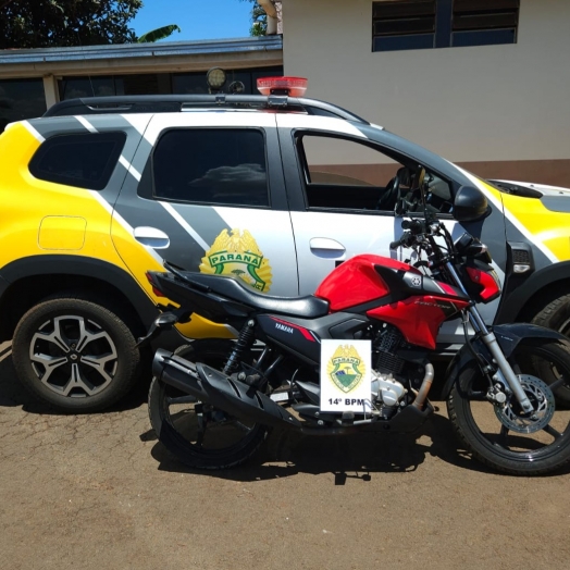 Polícia Militar recupera motocicleta furtada em estrada rural de Missal