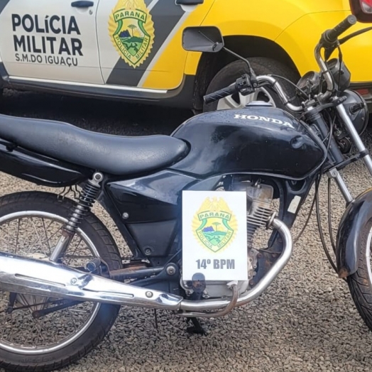 Polícia Militar recupera motocicleta furtada em Santa Tereza do Oeste
