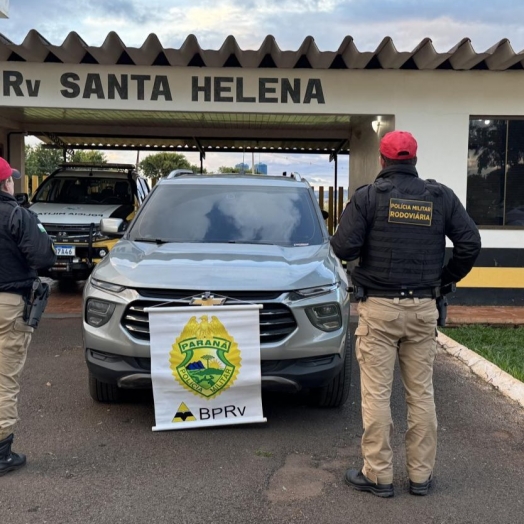 Polícia Rodoviária de Santa Helena recupera veículo e prende dois homens