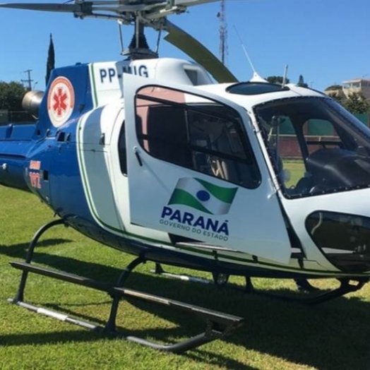 Portão cai e atinge cabeça de criança em Pato Bragado; helicóptero do Consamu foi acionado