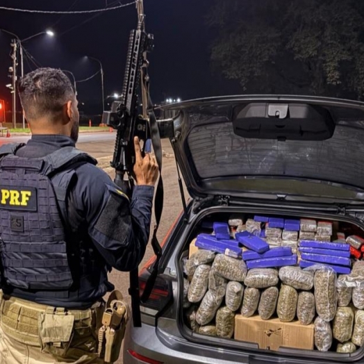 PRF apreende quase meia tonelada de maconha em veículo clonado após fuga na BR-277, em Santa Terezinha de Itaipu (PR)