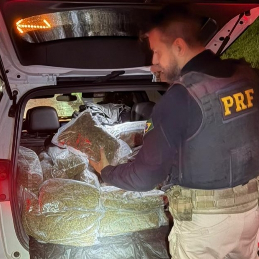 PRF e FICCO/PR apreendem mais de 250 quilos de droga e recuperam veículo furtado na BR-277 em Santa Terezinha de Itaipu (PR)