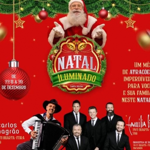 Programação do Natal Iluminado de Santa Helena será na Praça Santos Dumont