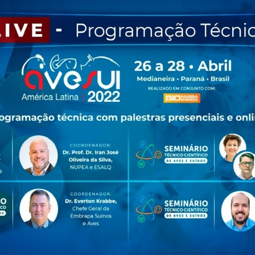 Programação Técnica da AveSui 2022 será apresentada durante live nesta sexta-feira (08)