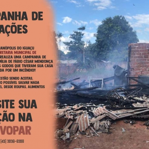 PROVOPAR de Serranópolis do Iguaçu lança campanha para arrecadar donativos para família vítima de incêndio