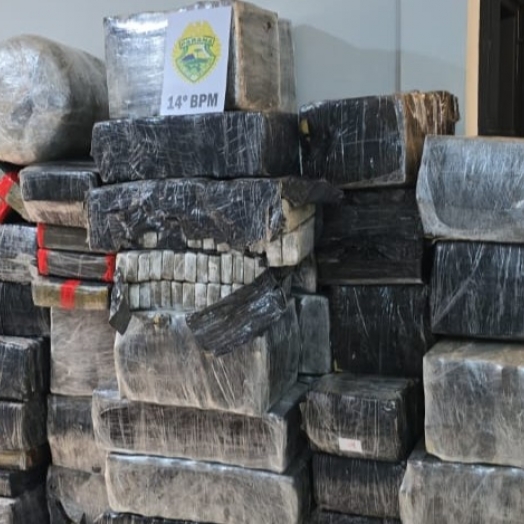 Quase 1,5 tonelada de maconha é apreendida em carreta na BR-277, em São Miguel do Iguaçu