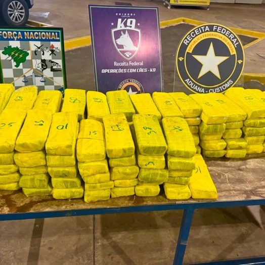 Receita Federal retém mais de 90 kg de substância análoga à maconha em fiscalização na Aduana da Ponte Internacional da Amizade