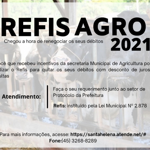 Refis: agricultores de Santa Helena têm até amanhã para quitar débitos com desconto de juros e multas