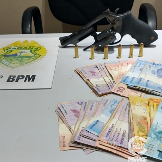 ROCAM apreende indivíduo com revólver e seis munições em Medianeira