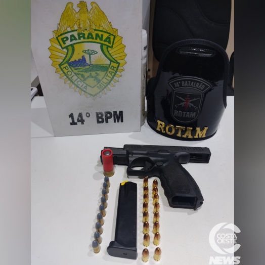 ROTAM apreende arma e munições durante abordagem na BR-277, em Medianeira
