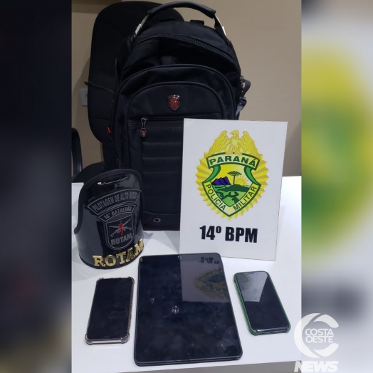 ROTAM recupera objetos levados durante roubo em Medianeira