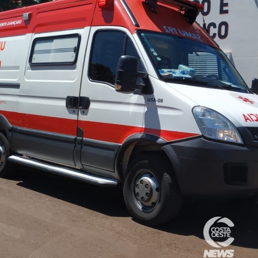 SAMU socorre trabalhador ferido em Santa Helena