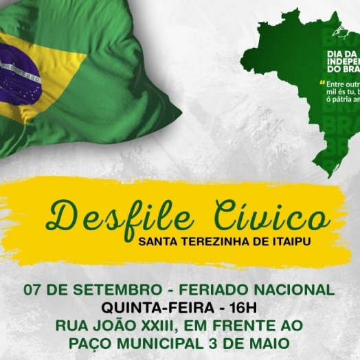 Santa Terezinha de Itaipu promove o Desfile Cívico de 7 de Setembro