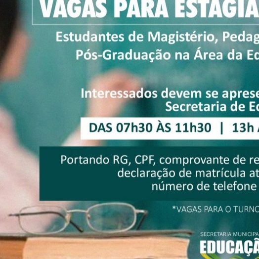 São Miguel do Iguaçu abre vagas para estagiários na área da Educação