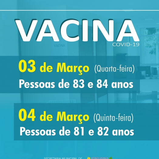 São Miguel do Iguaçu: Idosos de 83 e 84 anos estão sendo vacinados em São Miguel do Iguaçu