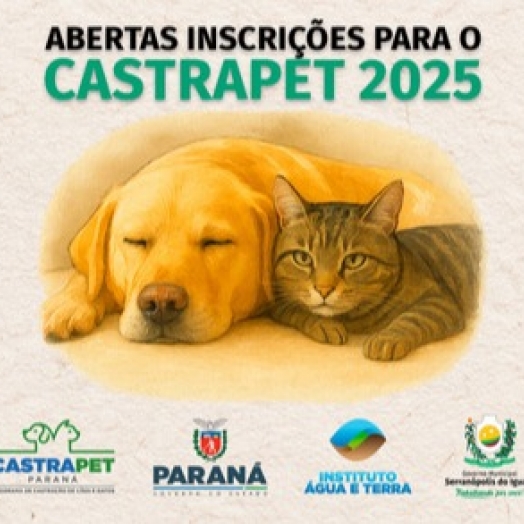 Serranópolis do Iguaçu: Governo Municipal abre inscrições para o CastraPet 2025 em Serranópolis do Iguaçu