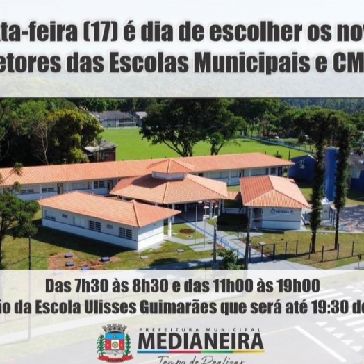 Sexta-feira é dia de escolher novos diretores na rede pública municipal de Medianeira