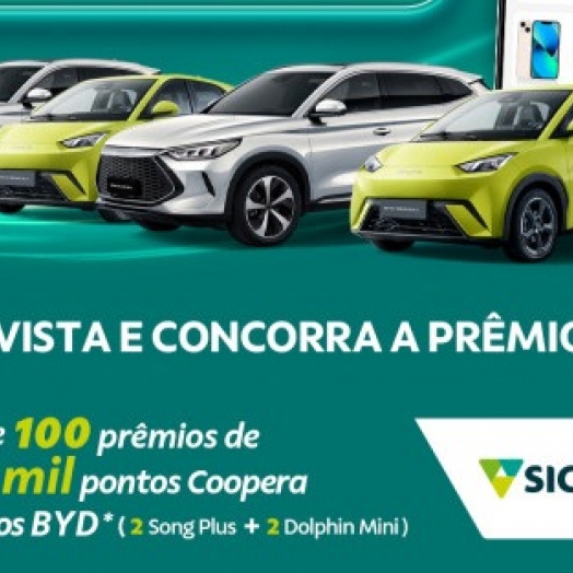 Sicoob irá sortear 4 carros elétricos em campanha de investimento consciente