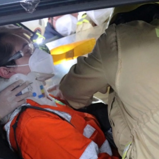 Simulação de acidente foi mais uma ação do ‘Maio Amarelo’ em São Miguel do Iguaçu