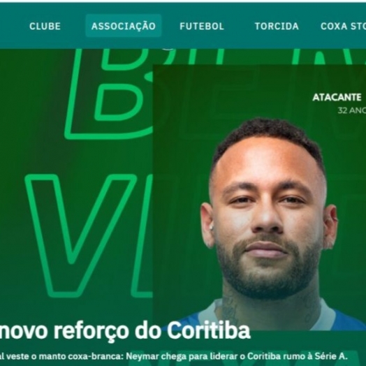 Site do Coritiba é invadido por hacker que anuncia contratação de Neymar