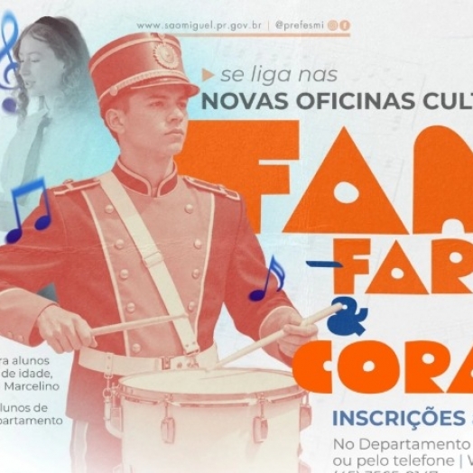 SMI: Governo municipal abre inscrições para novas oficinas de coral e fanfarra