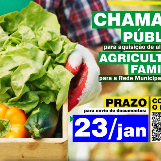 SMI: Governo Municipal faz chamada pública para aquisição de alimentos da agricultura familiar para as escolas