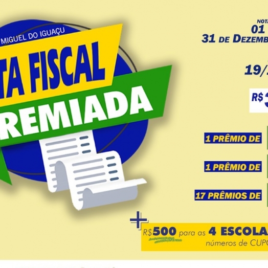 SMI: Programa Nota Fiscal Premiada pagará R$ 30 mil em prêmios na edição 2023