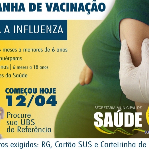 SMI: vacinação da Covid-19 e Influenza em crianças de 6 meses a 6 anos está sendo realizada na cidade, saiba tudo sobre