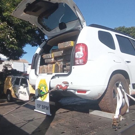 Veículo furtado e transportando 252 Kg de droga é apreendido em Ouro Verde do Oeste