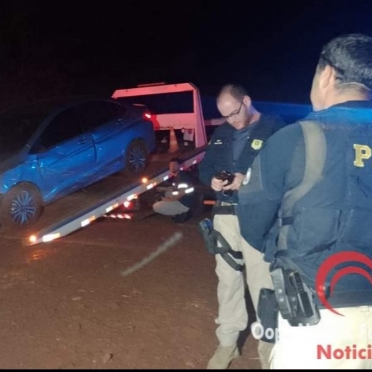 Veículo tomado em assalto em Medianeira é recuperado após perseguição na BR 277