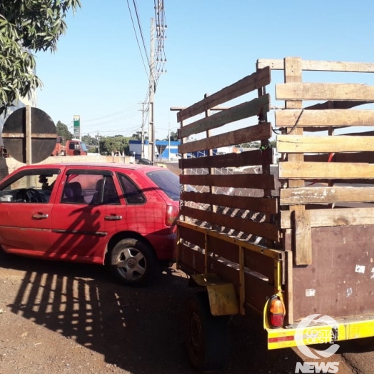 Veículos colidem em acidente próximo a Polícia Rodoviária em Santa Helena